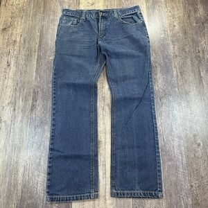 '10 Buckle City Ink Jeans Mens 34x31 Straight Leg Zip Fly Medium Blue Wash Denim